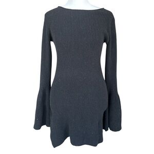 Holt Renfrew x Line Cashmere Blend Bell Sleeve Mini Dress Black S